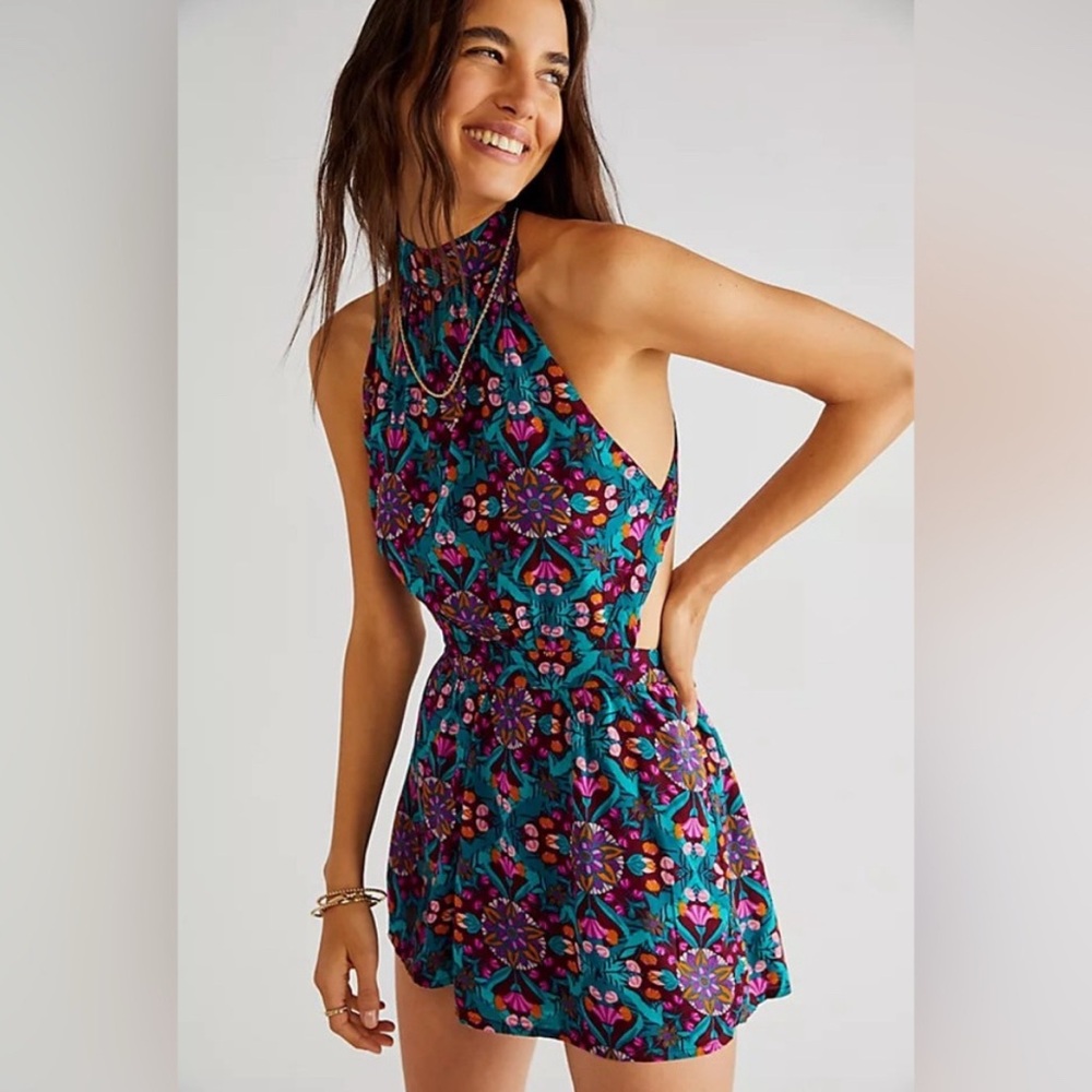 Free People Coral Tides Romper